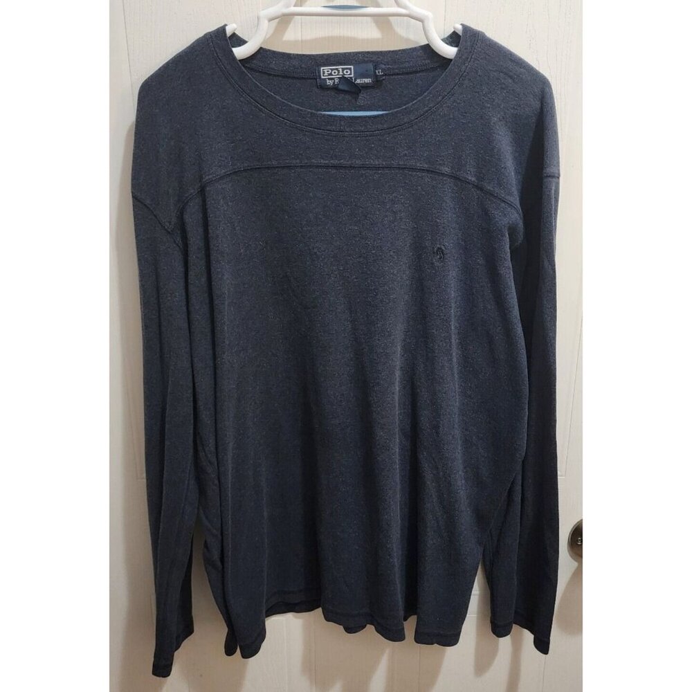Polo Ralph Lauren Navy Blue Long Sleeve Crew Neck T Shirt Size XL USA Made